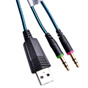 EACH G2000 Over-ear Stereo Bass Gaming Headset with Mic & LED Light for Computer, Cable Length: 2.2m(Blue)