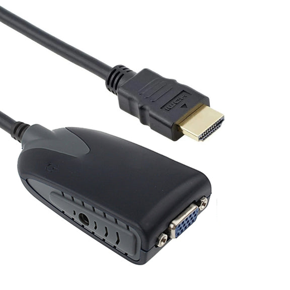 HDMI Male to VGA Female Adapter With Audio Cable(Black)