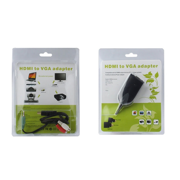 HDMI Male to VGA Female Adapter With Audio Cable(Black)