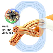 Gold Plated Head CAT7 High Speed 10Gbps Ultra-thin Flat Ethernet Network LAN Cable(20m)