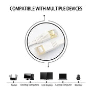 Gold Plated Head CAT7 High Speed 10Gbps Ultra-thin Flat Ethernet Network LAN Cable(20m)