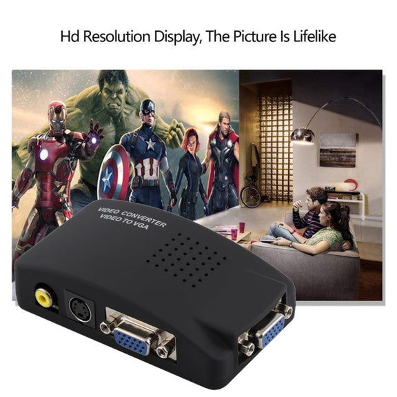 High Resolution (BNC) Video and S-Video to VGA Conversion(Black)