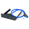 USB 3.0 Front Panel Floppy Disk Bay 20 Pin 2 Ports HUB Bracket Cable(Black) - USB 3.0 by PMC TechLife | Online Shopping South Africa | PMC TechLife | Buy Now Pay Later Mobicred