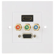 HDMI Female Plug + 3 RCA Female Plugs + VGA Female Plug Wall Plate Panel