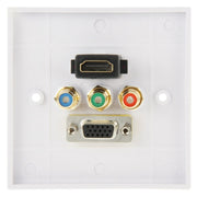 HDMI Female Plug + 3 RCA Female Plugs + VGA Female Plug Wall Plate Panel