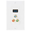 USB 3.0 Female Plug + 3 RCA Female Plugs Wall Plate Panel -  by PMC TechLife | Online Shopping South Africa | PMC TechLife | Buy Now Pay Later Mobicred