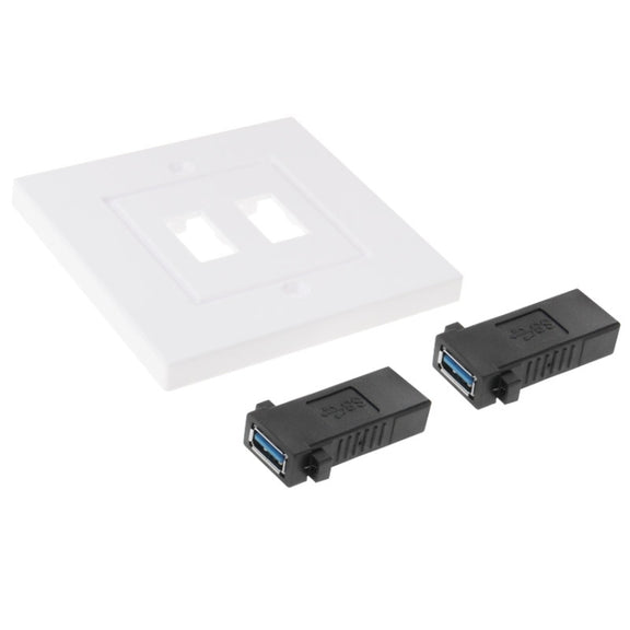 Dual USB 3.0 Female Plugs Home Wall Charger Plate Wall Plate Panel