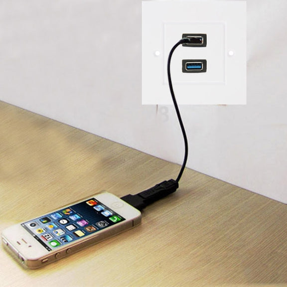 Dual USB 3.0 Female Plugs Home Wall Charger Plate Wall Plate Panel
