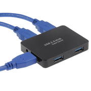 CR-H302 Mirror Surface 4 Ports USB 3.0 Super Speed 5Gbps HUB + 60cm USB 3.0 Transmission Cable(Black)