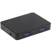 CR-H302 Mirror Surface 4 Ports USB 3.0 Super Speed 5Gbps HUB + 60cm USB 3.0 Transmission Cable(Black)