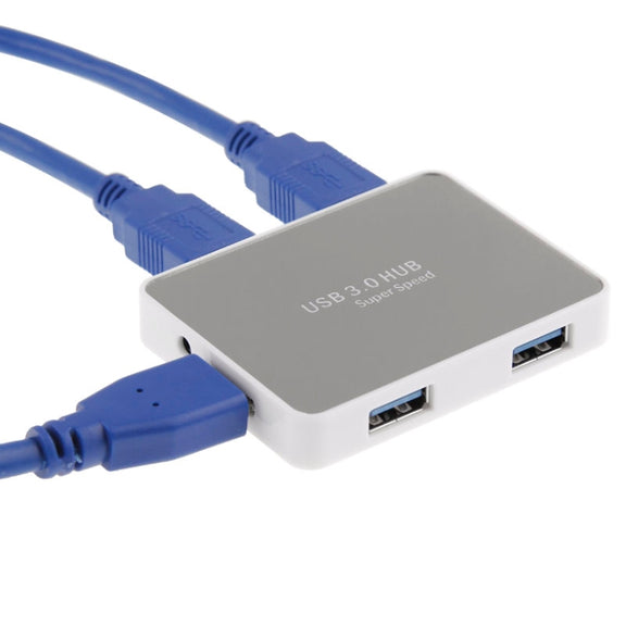 CR-H302 Mirror Surface 4 Ports USB 3.0 Super Speed 5Gbps HUB + 60cm USB 3.0 Transmission Cable(White)