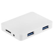 CR-H302 Mirror Surface 4 Ports USB 3.0 Super Speed 5Gbps HUB + 60cm USB 3.0 Transmission Cable(White)