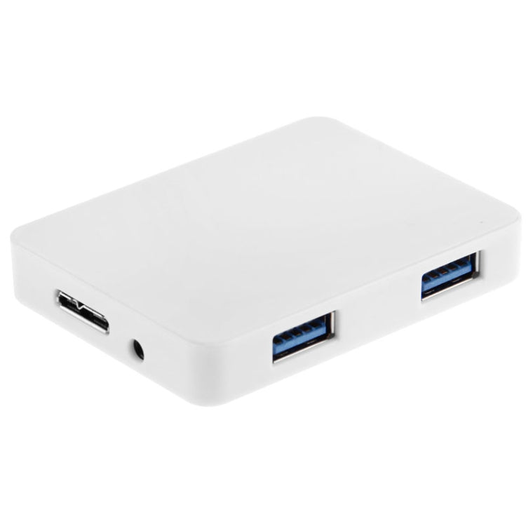 CR-H302 Mirror Surface 4 Ports USB 3.0 Super Speed 5Gbps HUB + 60cm USB 3.0 Transmission Cable(White)