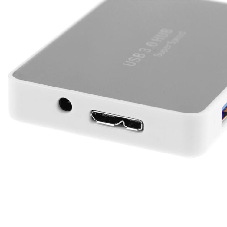 CR-H302 Mirror Surface 4 Ports USB 3.0 Super Speed 5Gbps HUB + 60cm USB 3.0 Transmission Cable(White)