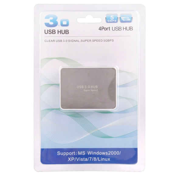 CR-H302 Mirror Surface 4 Ports USB 3.0 Super Speed 5Gbps HUB + 60cm USB 3.0 Transmission Cable(White)