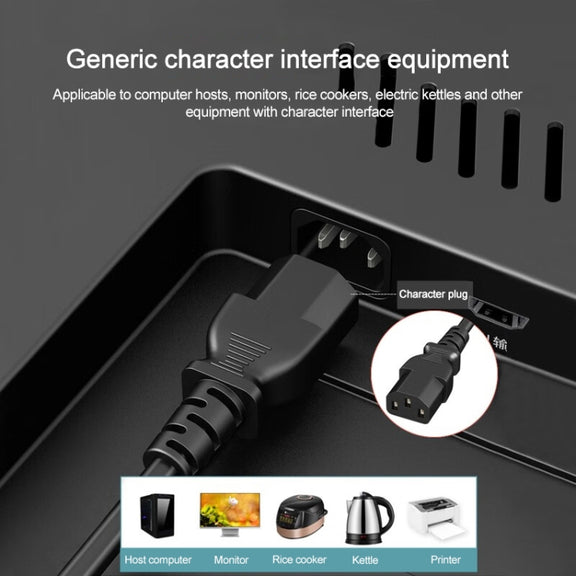 High Quality 3 Prong Style US Notebook AC Power Cord, Length: 1.8m
