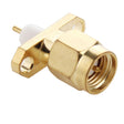 10 PCS Gold Plated SMA Male 2 Holes Panel Mount Short Dielectric Solder Connector Adapter - Connectors by PMC TechLife | Online Shopping South Africa | PMC TechLife | Buy Now Pay Later Mobicred