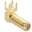 10 PCS Gold Plated SMA Female Right Angle 90 Degrees Panel PCB Mount 4.0mm Square Connector Adapter - Connectors by PMC TechLife | Online Shopping South Africa | PMC TechLife | Buy Now Pay Later Mobicred