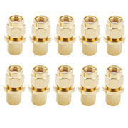 10 PCS LMR300 5D-FB Gold Plated RP-SMA Male Plug Pin Crimp RF Connector Adapter