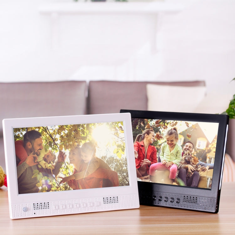 10.1 inch LED Display Multi-media Music & Movie Player Digital Photo Frame with Remote Control, Allwinner E200s Program, Support USB-Disk / SD Card, Body Sensor, Built in Stereo Speaker(White)