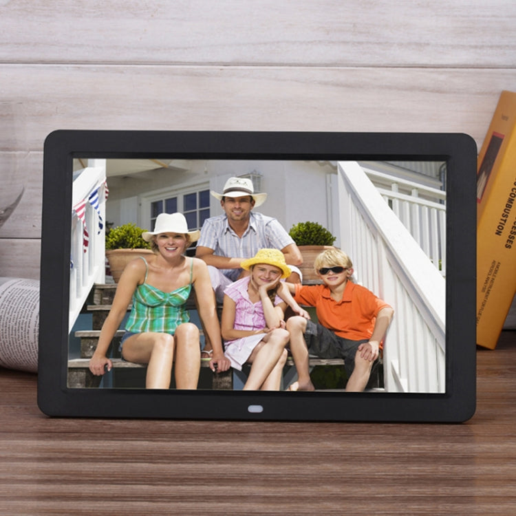 12.0 Inch LED Display Multi-media Digital Photo Frame with Holder / Music & Movie Player / Remote Control Function, Support USB / SD, Built in Stereo Speaker(Black)