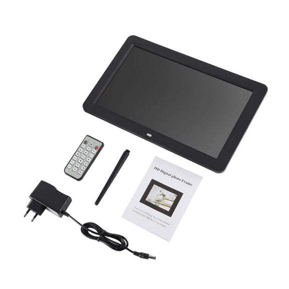 12.0 Inch LED Display Multi-media Digital Photo Frame with Holder / Music & Movie Player / Remote Control Function, Support USB / SD, Built in Stereo Speaker(White)