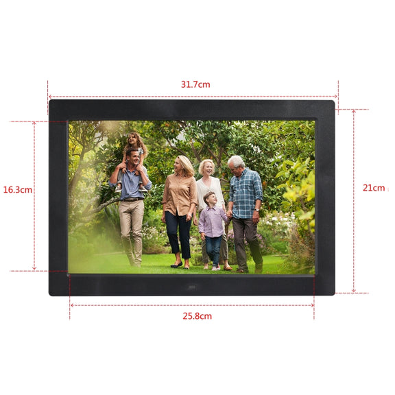 12.1 inch Digital Photo Frame with Holder & Remote Control, Allwinner F16 Program, Support SD /  MMC / USB Flash Disk(Black)