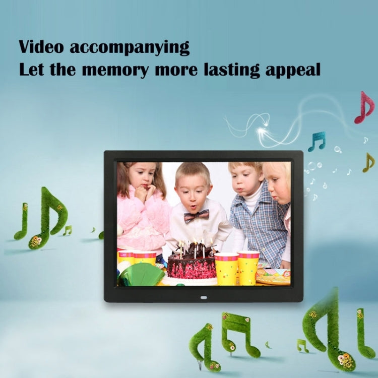 14 inch LED Display Multi-media Digital Photo Frame with Holder & Music & Movie Player, Support USB / SD / MS / MMC Card Input(Black)