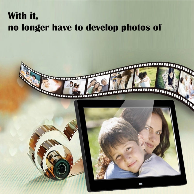 14 inch LED Display Multi-media Digital Photo Frame with Holder & Music & Movie Player, Support USB / SD / MS / MMC Card Input(Black)