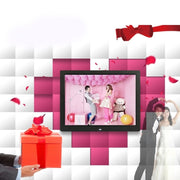 14 inch LED Display Multi-media Digital Photo Frame with Holder & Music & Movie Player, Support USB / SD / MS / MMC Card Input(White)