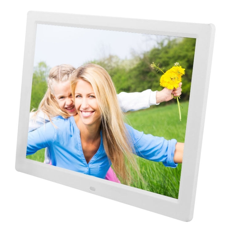 14 inch LED Display Multi-media Digital Photo Frame with Holder & Music & Movie Player, Support USB / SD / MS / MMC Card Input(White)