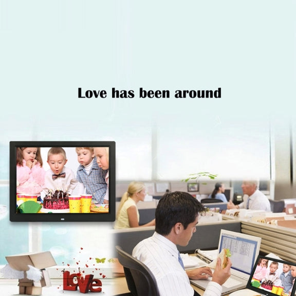 14 inch LED Display Multi-media Digital Photo Frame with Holder & Music & Movie Player, Support USB / SD / MS / MMC Card Input(White)
