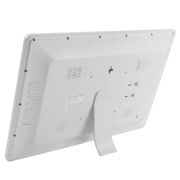 17 inch HD 1080P LED Display Multi-media Digital Photo Frame with Holder & Music & Movie Player, Support USB / SD / MS / MMC Card Input(White)