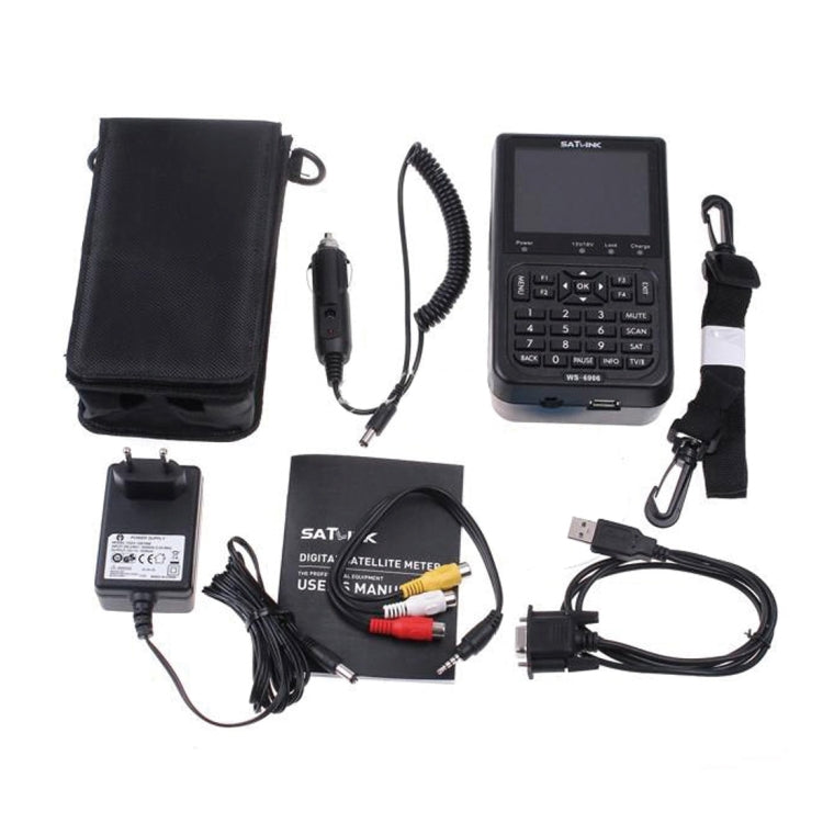 SATLINK WS6906 3.5 inch LCD Colour Screen Portable Digital Satellite Finder Meter(AU Plug)
