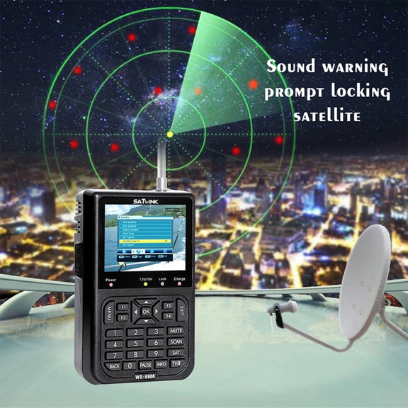 SATLINK WS6906 3.5 inch LCD Colour Screen Portable Digital Satellite Finder Meter(AU Plug)