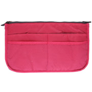 Thicken Portable Multi-function Double Zipper Cosmetic Bag, Storage Bag in Bag (Magenta)