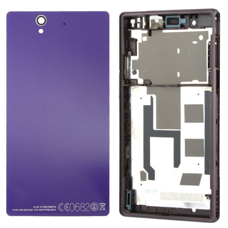 Middle Board + Battery Back Cover for Sony L36H (Purple)