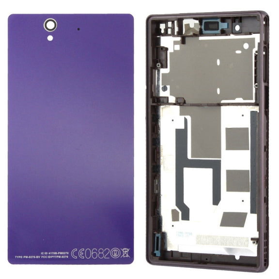 Middle Board + Battery Back Cover for Sony L36H (Purple)