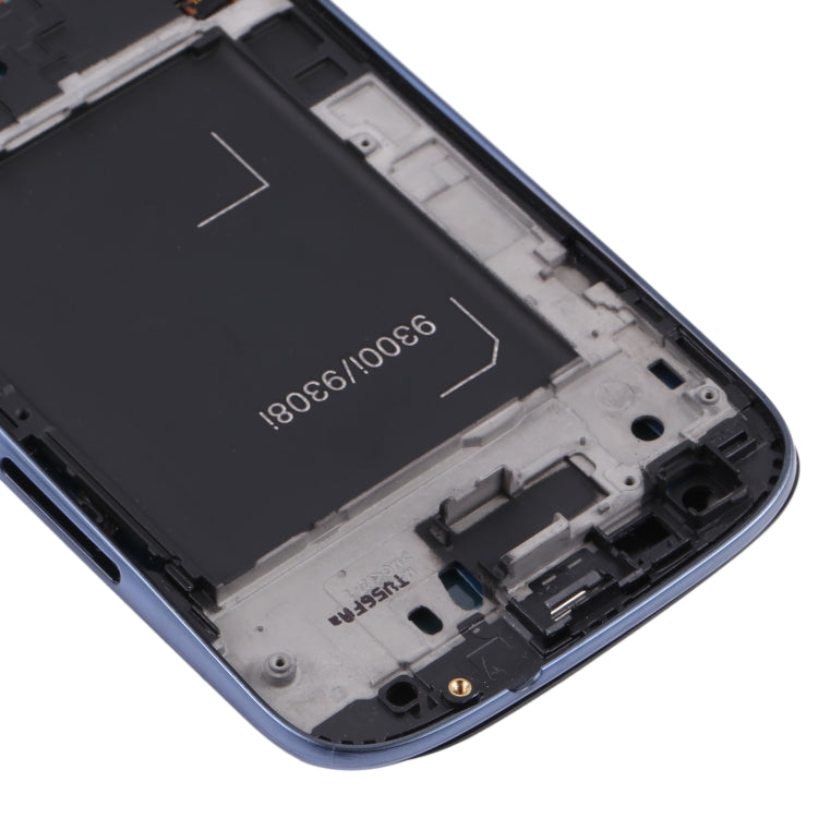 Original Super AMOLED LCD Screen for Samsung Galaxy SIII / i9300 Digitizer Full Assembly with Frame (Blue)