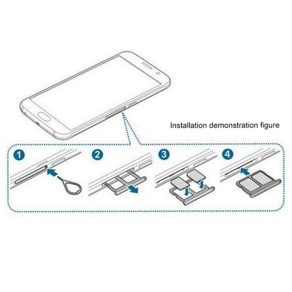 For Galaxy S6 2 SIM Card Tray (Silver)