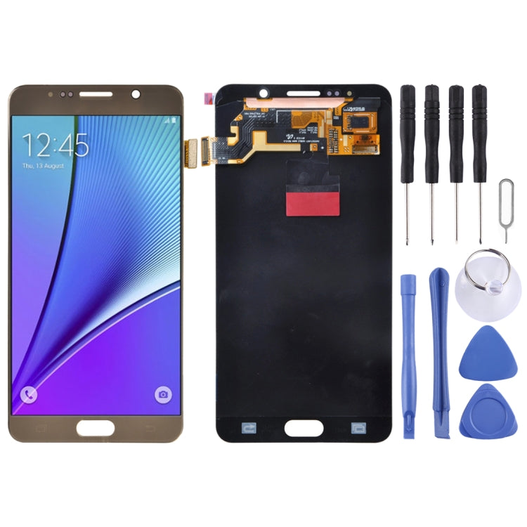5.7 inch  Original LCD Screen and Digitizer Full Assembly for Galaxy Note 5 / N9200, N920I, N920G, N920G/DS, N920T, N920A(Gold)