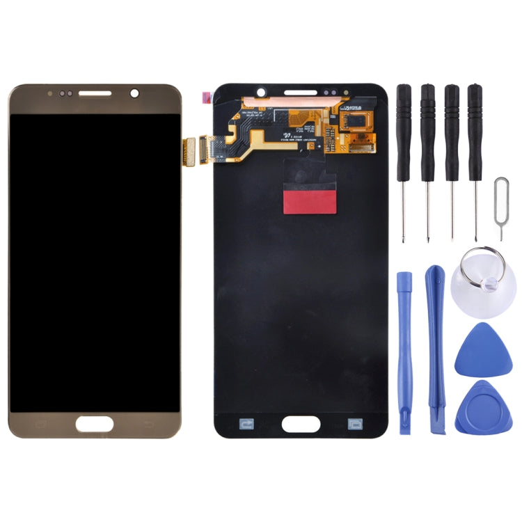 5.7 inch  Original LCD Screen and Digitizer Full Assembly for Galaxy Note 5 / N9200, N920I, N920G, N920G/DS, N920T, N920A(Gold)