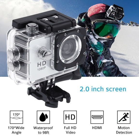 SJ4000 Full HD 1080P 2.0 inch LCD Sports Camcorder DV with Water-resistant Case, Generalplus 6624, 30m Depth Water-resistant(White)
