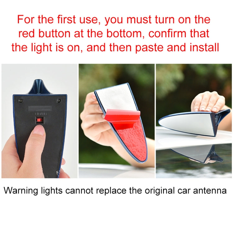 Solar Shark Fin High-positioned Alarm Light(Blue)