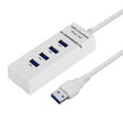 4 Ports USB 3.0 Hub Splitter with LED, Super Speed 5Gbps, BYL-P104(White) - USB 3.0 HUB by PMC TechLife | Online Shopping South Africa | PMC TechLife | Buy Now Pay Later Mobicred
