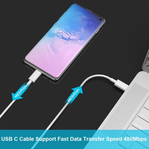 2m USB-C / Type-C 3.1 Male Connector to Male Extension Data Cable(White)