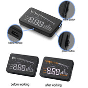 X5 HUD 3 inch Universal Multi Car Head Up Display with OBDII EOBD System, Light Sensors, Rotation Speed, Rotation Speed Unit, Unit Mark, Voltage, Water Temperature, Alarm mark(Black)