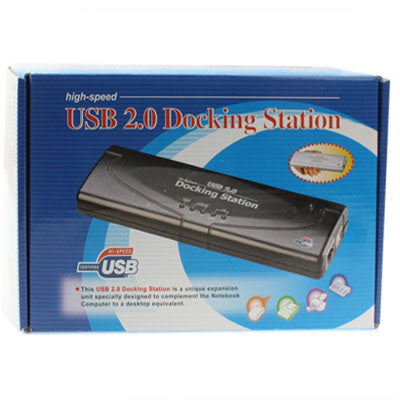 Hi-speed USB 2.0 Docking Station with 8 Ports (2xUSB 2.0 + PS2 Mouse + PS2 Keyboard + RS232 + DB25 + LAN + Upstream),Black(Black)