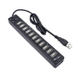 12-Port USB 2.0 HUB，Suitable for Notebook / Netbook(Black) - USB 2.0 HUB by PMC TechLife | Online Shopping South Africa | PMC TechLife | Buy Now Pay Later Mobicred