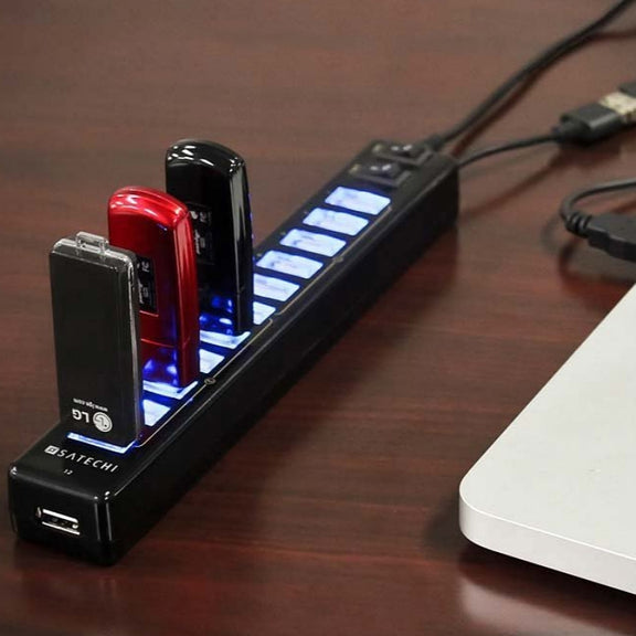 12-Port USB 2.0 HUB，Suitable for Notebook / Netbook(White)